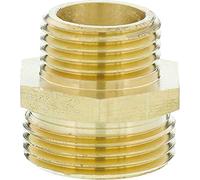 GARDENA Brass Reducing Threaded nipple: Brass Fitting, 2-sided Connection to e.g. Pumps, 26.5 mm (3/4 ") - AG / 21 mm (1/2") - AG (7262-20)