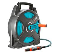 GARDENA Classic Hose Box 15 Set: hose reel with 15 m hose, space saving, perfect for camping, camper and water sports, with appropriate adapters for