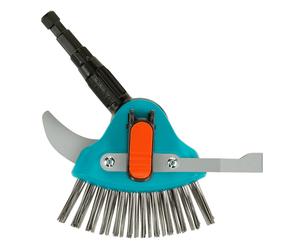 Gardena combisystem 3-in-1 Patio Cleaner: Multi-function garden tool for removing tares and moss from narrow & wide patio joints, metal brush,