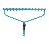 GARDENA Combisystem Bow Rake: Robust rake with 14 tines, garden accessory for raking, working width 36 cm, double-bow construction for heavy loads,