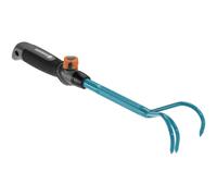 GARDENA combisystem Hand Grubber: Three-tined garden claw for loosening and aerating soil, 7 cm working width, ergonomic handle, corrosion protection