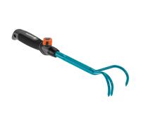 GARDENA combisystem Hand Grubber: Three-tined garden claw for loosening and aerating soil, 7 cm working width, ergonomic handle, corrosion protection