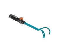 GARDENA combisystem Hand Grubber: Three-tined garden claw for loosening and aerating soil, 7 cm working width, ergonomic handle, corrosion protection