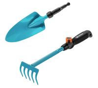 GARDENA 17354-60 Combisystem Tool Set: Trowel Rake Handle for Planting