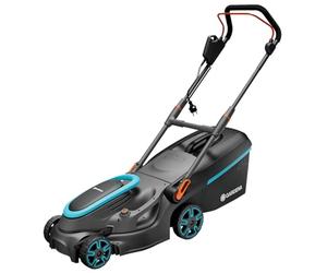 Gardena electric lawn mower PowerMax 37/1800 G2: mower up to 500 m², 1800 W power, 37 cm cutting width, 45 l catch volume, 35 to 65 mm cutting height, ErgoTec Plus handle, foldable, UK plug (14637-20)