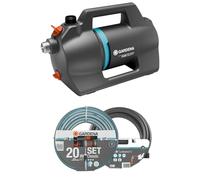 Gardena Garden Pump 4200 Silent Set: Very quiet, innovative irrigation pump with 3.5 m suction kit and classic 20 m hose, flow rate 4200 l/h, 600 W motor, waterproof, energy-efficient (9055-20)