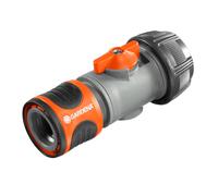 Gardena Hose Connector with Control Valve for 19mm (3/4") Hoses: Connection Part for Changing The Water Pressure and Shut-Off The Water Flow, use