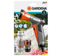 Gardena Original 4 Piece Water Spray Gun Set | Classic Hose Nozzle + Tap & Hose