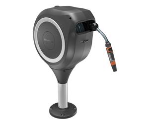 Gardena Patio Hose Box Rollup S: Weatherproof Box with roll-up Technology and 15m Hose, Irrigation of Small Gardens with Patio, Automatic retraction,