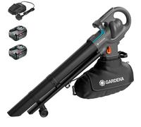 Gardena POWERJETCOLLECT P4A 18v Cordless Garden Leaf Blower and Vacuum 2 x 6ah Li-ion Charger