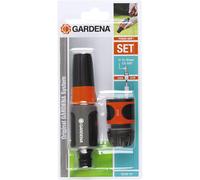 Gardena Stop & Spray Hose Pipe Connection Set, Cleaning Spray Nozzle - 13mm/15mm
