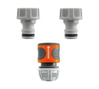 Gardena Tap Connection Set - for 13mm/15mm Water Hose Pipes - Quick & Tool Free