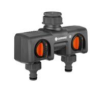 Gardena TwoWay Garden Hose Splitter with Flow Control Valves Connect 2 Hoses to 1 Tap Made in Germany