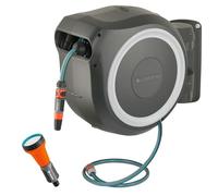 Gardena Wall-Mounted Hose Box Rollup M/L (White) 25 m: Versatile Watering System for Medium-Sized to Large Gardens, Swivel Hose Box, Including 25 m Gardena Hose & mounting kit (18622-20)