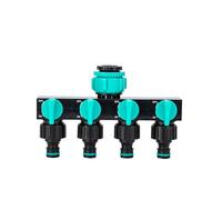 Gardena Water Distributor 4-Way 4 Garden Hose Distributor Valves 4-Way Distributor for Garden Hose, Stopcock, Hose Distributor Hose Splitter (Green)