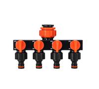 Gardena Water Distributor 4-Way 4 Garden Hose Distributor Valves 4-Way Distributor for Garden Hose, Stopcock, Hose Distributor Hose Splitter (Red)