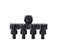 Gardena Water Distributor 4-Way 4 Garden Hose Distributor Valves 4-Way Distributor for Garden Hose Stopcock Hose Splitter Hose Splitter Hose Distributor (Black)