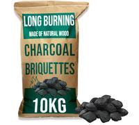 GardenCo 10Kg Bag Premium Bbq Charcoal Briquettes, Hotter Longer Burning Constant Temperature Barbecue Charcoal
