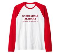 Gardendale Alabama Coordinates Souvenir Raglan Baseball Tee
