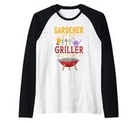 Gardener By Day Griller By Night Grilling Barbeque Gardening Raglan Baseball Tee
