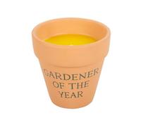 Gardener of The Year Citronella Candle in Ceramic Plant Pot - Stylish Outdoor Decor with Insect-Repellent Citronella Wax Scent