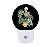 Gardener Skeleton Auto Sensor Night Light Plug in Wall White LED NightLight Ideal for Christmas Gifts 11.2x5x7.5cm
