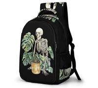 Gardener Skeleton Large Backpack with Adjustable Padded Shoulder Straps Casual Travel Laptop Daypack