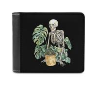 Gardener Skeleton Men's Wallets Minimalist Bifold Wallet Leather Card Cases Casual Coin Purse