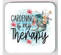 Gardeners Coaster: Secret Santa Garden Lovers Coaster, Gardening Is My Therapy