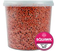SQUAWK Berry Suet Pellets | Premium Garden Wild Bird Food Mix | Balanced and Healthy Feed Mixture | Nutritious Berry Flavoured Pellet | Contains Tasty High Energy Vitamins and Minerals (10L Tub)