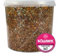 SQUAWK Four Seasons Pigeon Corn | Premium Grade Natural Food Mix | Rich in Nutritious Oils, Vitamins and Minerals | Perfect Year-Round Wild Bird Seed Feed | High in Protein, Energy & Fibre (1L Tub)