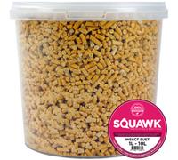 SQUAWK Insect Suet Pellets | Premium Garden Wild Bird Food Mix | Balanced and Healthy Feed Mixture | Nutritious Insect Flavoured Pellet | Contains Tasty High Energy Vitamins and Minerals (1L Tub)