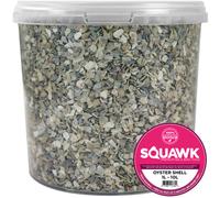 SQUAWK Hen Sized Oyster Shell | Premium Grade Poultry Food Mix | Nutritious Feed for Chicken Hen Animals | Natural Grit Mixture | Improves Digestion, Strong Bones & Beaks and Size of Eggs (2.5L Tub)