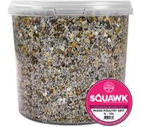 SQUAWK Mixed Poultry Grit | Premium Quality Natural Food Mix | Added Oyster Shell | Rich in Vitamins and Calcium | Strong Beaks Tough Bones & Large Eggs | Chicken Hen Duck Goose Development (2.5L Tub)