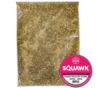 SQUAWK Mixed Poultry Corn | Premium Quality Natural Seed Feed Mix | Rich in Vitamins and Calcium | A Great Chicken Duck Geese Food | Helps Develop Strong Beaks, Tough Bones & Healthy Feathers (25kg)