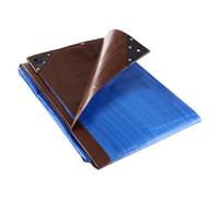 GroundMaster 185gsm Brown/Blue Tarpaulin - Heavy Duty Waterpoof Outdoor Fishing Camping Ground Sheet Cover (3.5m x 5m)