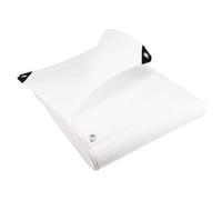 GroundMaster 200gsm Super White Tarpaulin - High Grade Heavy Duty Outdoor Versatile Waterproof Cover Groundsheet (5.5m x 7m)