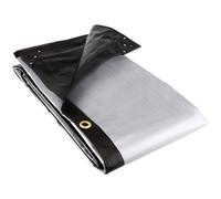GroundMaster 270gsm Black/Silver Tarpaulin - Waterproof Outdoor Dual-Sided Versatile Groundsheet Cover (4m x 10m (13ft x 32ft))