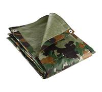 GroundMaster 80gsm Camouflage Tarpaulin - Waterproof Outdoor Fishing Camping Ground Sheet Cover (2.4m x 3m (8ft x 10ft))