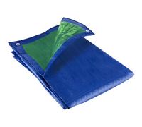 GroundMaster 70gsm Blue/Green Waterproof Lightweight Tarpaulin Groundsheet Cover (1.8m x 2.4m (6ft x 8ft))