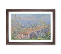 Gardener's House at Antibes by Claude Monet Framed Print | A2 Walnut Framed Wall Art | Ready to Hang | Modern Historical Picture | Living Room Bedroom Lounge Office