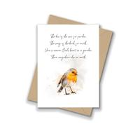 Gardener's Quote Robin, A5 Greeting Card, God's Garden Poem, Inspirational, Nature, Poetry, Gift