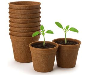 GardenersDream Biodegradable Coir Plant Pots Eco-Friendly Coconut Fibre for Seedlings, Cuttings (25, 23cm)