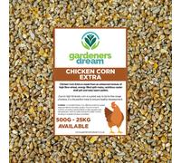 GardenersDream Chicken Corn Extra | Premium Grade Poultry Feed | Nutritious Oyster Shell, Layers Pellets, Fibre Wheat & Split Maize | High Energy, Protein-Rich Food Mix | Year-Round Seed (25kg)