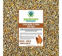 GardenersDream Chicken Corn Extra | Premium Grade Poultry Feed | Nutritious Oyster Shell, Layers Pellets, Fibre Wheat & Split Maize | High Energy, Protein-Rich Food Mix | Year-Round Seed (1kg)