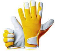 GardenersDream Gardening/Work Gloves - Comfy Slim-Fit Leather - Sunshine Yellow