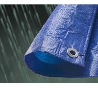 GardenersDream Heavy Duty Tarpaulin - Various Economy Tarpaulin Sheet with Eyelets - Waterproof Tarpaulin Roofing Sheet for Construction, Agriculture, Camping, and Outdoor Use (BLUE - 7M X 11M)