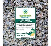GardenersDream Hen Sized Oyster Shell | Premium Quality Poultry Feed | Calcium Filled Grit Food for Animals | Improves Digestion and Development for Strong Bones & Beaks | Natural Mixture (1kg)
