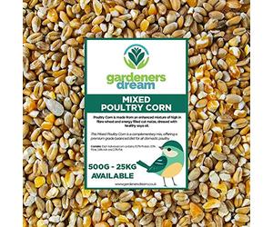 GardenersDream Mixed Poultry Corn | Premium Quality Natural Feed Mix | Rich in Vitamins and Calcium | Chicken Duck Geese Food | Helps Develop Strong Beaks, Tough Bones & Healthy Feathers (2.5kg)