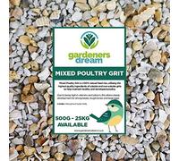GardenersDream Mixed Poultry Grit | Premium Natural Food Mix | Added Oyster Shell | Rich in Vitamins and Calcium | Strong Beaks, Tough Bones & Large Eggs | Healthy & Developed Animal Feed (15kg)
